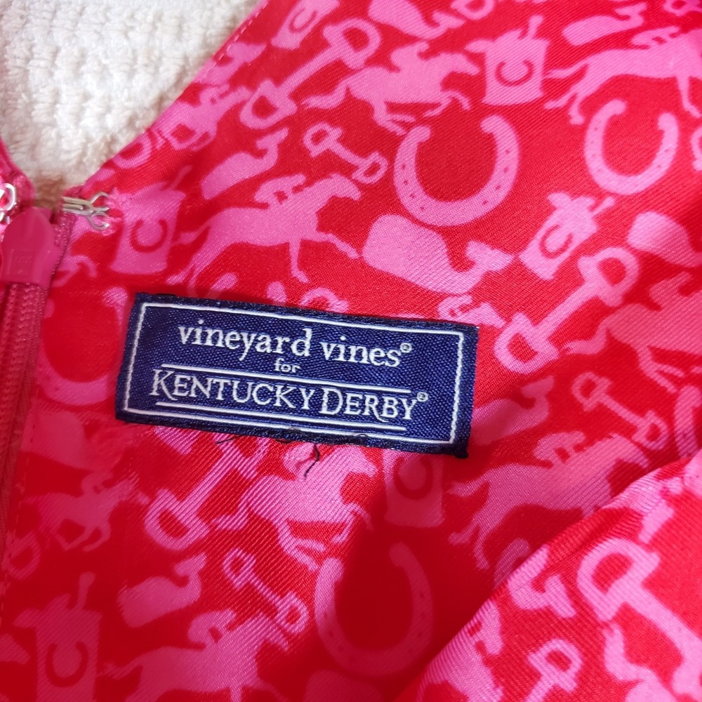 vineyard vines kentucky derby dress Pink Silk Blend Fit & Flare Sz XS Bust 32 - Picture 10 of 13